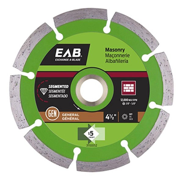 Eab Tool Usa 4.5 in. Segmented Rim Design Diamond Blade; Pack of 10 257324